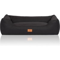 Knuffelwuff Hundebett Lotte aus Velours mit feinem Handwebcharakter schwarz XL