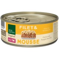 REAL NATURE Filet & Mousse Adult Huhn mit Kürbiskernöl 24x85 g