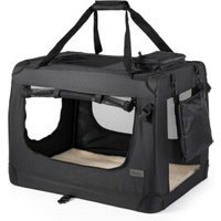 Lionto Hundetransportbox - faltbar - schwarz XXXL