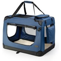 Lionto Hundetransportbox - faltbar - blau XXXL