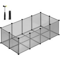 SONGMICS L-XL Freigehege mit Bodenplatten grau 1