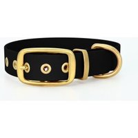 THE DOG IDEA Biothane Halsband Gold Schwarz XS