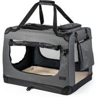 Lionto Hundetransportbox - faltbar - grau XXL