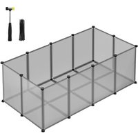 SONGMICS L-XL Freigehege mit Bodenplatten grau 1