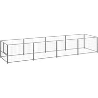 VidaXL Hundezwinger Stahl silber 4 m
