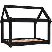 VidaXL Hundebett L (81x60x70 cm) aus Kiefernholz schwarz