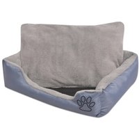 VidaXL Hundebett mit gepolstertem Kissen Grau 80 cm