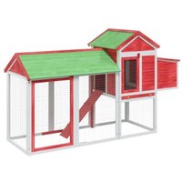 VidaXL Hühnerstall 193 x 65 x 117 cm (L x B x H) rot