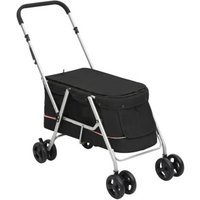 VidaXL Hundewagen 100x49x96 cm (L x B x H) schwarz