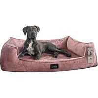 Tierlando ® Orthopädisches Hundebett FRANKLIN Kuscheliger Teddy-Stoff - Hundesofa altrosa 1