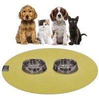 SANOZOO ® - runde Napfunterlage - Öko-Tex und Made in Germany gelbgrün 1
