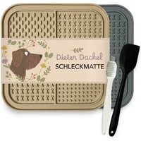 Dieter Dackel Schleckmatte 2er Set mit Spatel und Bürste