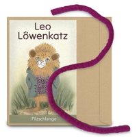 LEO LÖWENKATZ XL Filzschlange (ca. 50cm) aus echtem Wollfilz in pink