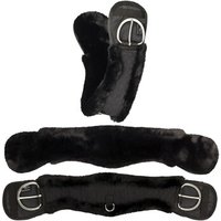 Equinate Western Mondgurt anatomisch mit synthetischem Lammfell schwarz 65 cm
