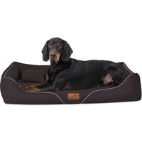 Tierlando ® WILLIAM Couture - Orthopädisches Hundebett | Bequemes Hundesofa braun 1
