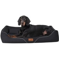 Tierlando ® WILLIAM Couture - Orthopädisches Hundebett | Bequemes Hundesofa schwarz 1
