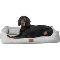 Tierlando ® WILLIAM Couture - Orthopädisches Hundebett | Bequemes Hundesofa hellgrau 1