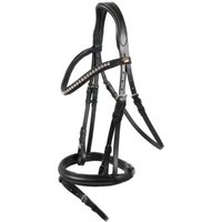Hans Melzer Horse Equipment Hans Melzer Trense Valluhn schwarz/silber englisches Reithalfter WB (Warmblut)