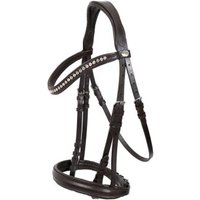 Hans Melzer Horse Equipment Hans Melzer Trense Calgary englisches Reithalfter ohne Sperrriemen braun/silber WB EXTRA (KB-Kaltblut)