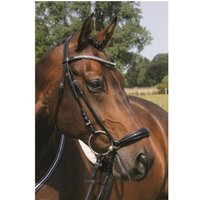 Hans Melzer Horse Equipment Hans Melzer Trense Valluhn schwarz/silber hannoversches Reithalfter schwarz unterlegt LACK Pony