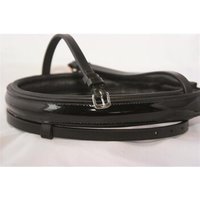 Hans Melzer Horse Equipment Hans Melzer Reithalfter breit LACK englisch kombiniert schwarz unterlegt Pony