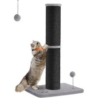 FEANDREA Kratzbaum Kratzsäule mit Plüschball und Glocke schwarz