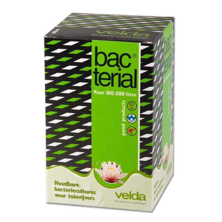 Velda Bacterial enthält Bakterienkulturen in gefriergetrockneter Form. Unverzichtbar für ein biologisches Gleichgewicht im Teich. Stimuliert Pflanzenwachstum und hemmt Algenwuchs. Verschiedene Packungsgrößen.