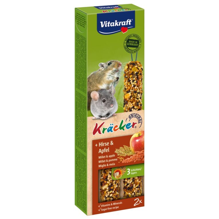 Schmackhafte Kräcker mit Hirse und Apfel von Vitakraft.