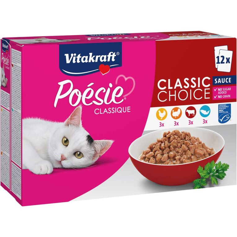 Nassfutter für ausgewachsene Katzen in reichhaltiger Sauce. Ohne Getreide