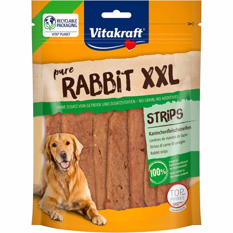 Fleischsnack für Hunde im XXL-Beutel mit 250g Inhalt.