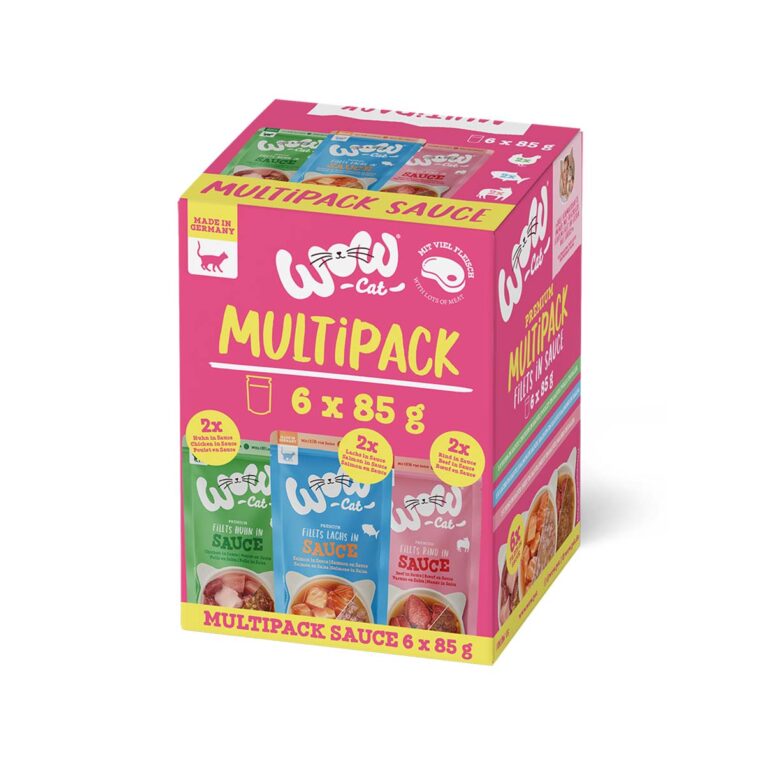 WOW Cat MULTIPACKIN SAUCE - Natürliches Alleinfuttermittel mit den Sorten Huhn