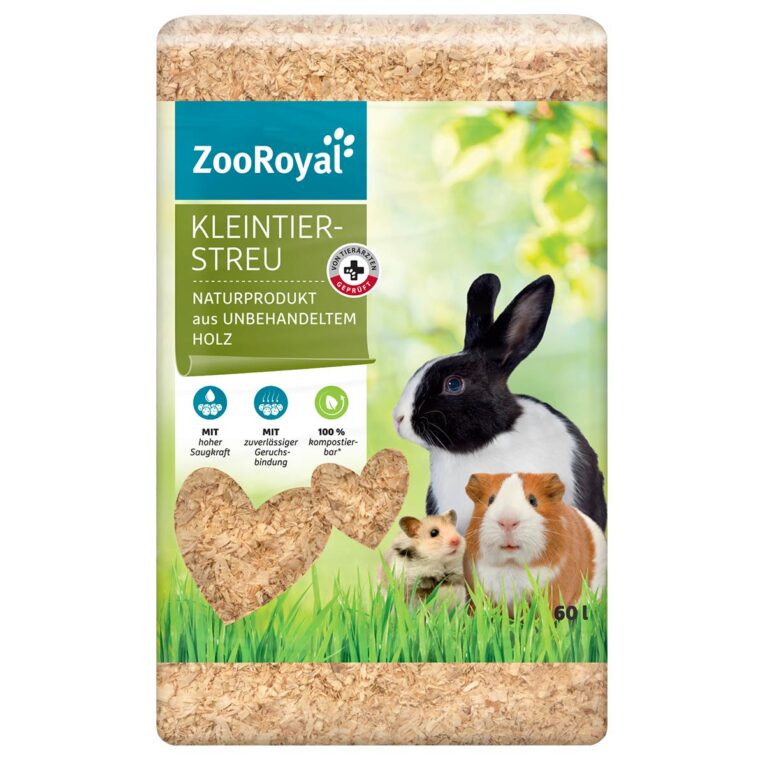 Die ZooRoyal Kleintierstreu ist für alle Nagerarten geeignet und sorgt mit ihrer hohen Saugkraft und zuverlässigen Gerichsbindung für eine optimale Sauberkeit und Hygiene .