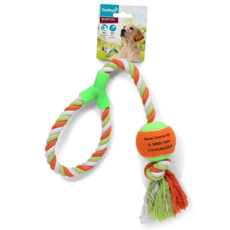 Das robuste Wurftau mit Ball ist das ideale Hundespielzeug für alle