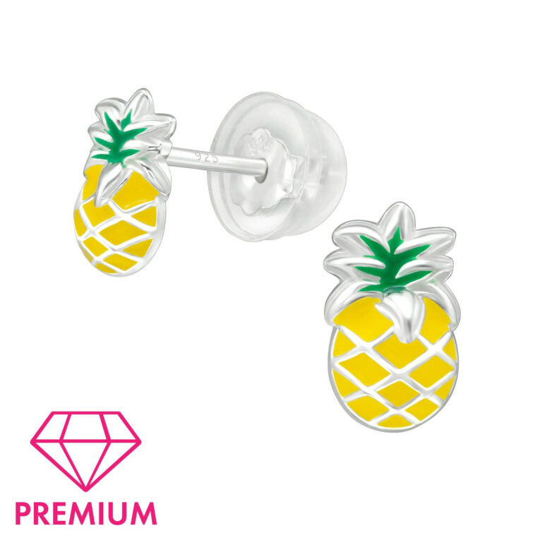 Ananas Kinder Premium Ohrringe 925 Silber IN UNSEREM Hundeshop günstig kaufen