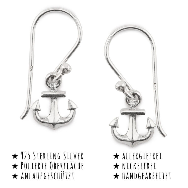 Anker Damen-Ohrringe aus 925 Silber IN UNSEREM Hundeshop günstig kaufen