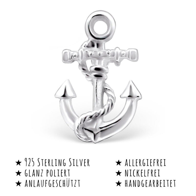 Anker Ohrringe aus 925 Silber IN UNSEREM Hundeshop günstig kaufen