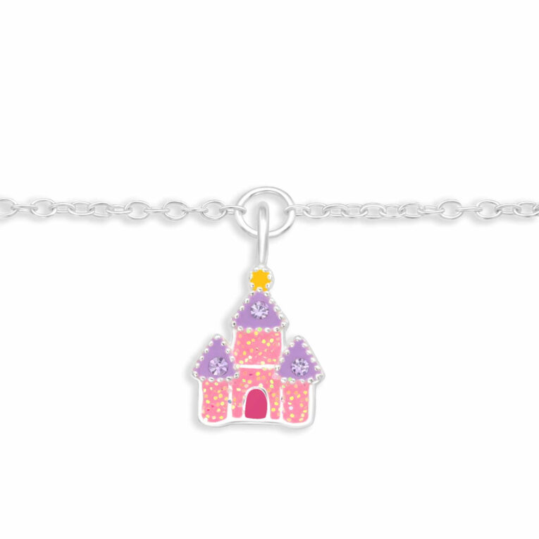 Armkette mit Burg Anh?nger aus 925 Silber IN UNSEREM Hundeshop günstig kaufen