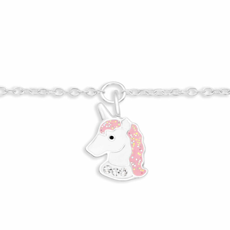 Armkette mit glitzer Einhorn Anh?nger aus 925 Silber IN UNSEREM Hundeshop günstig kaufen