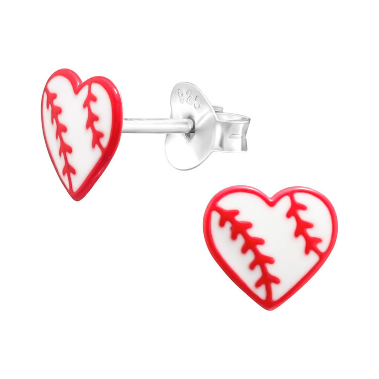 Baseball-Herz Kinder Ohrringe 925 Silber IN UNSEREM Hundeshop günstig kaufen