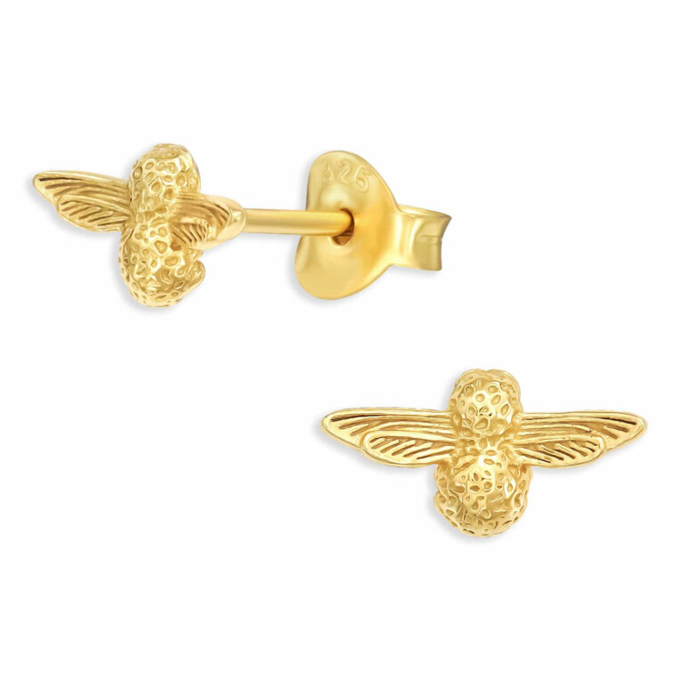 Bienen Ohrringe aus 925 Silber Gold plattiert IN UNSEREM Hundeshop günstig kaufen