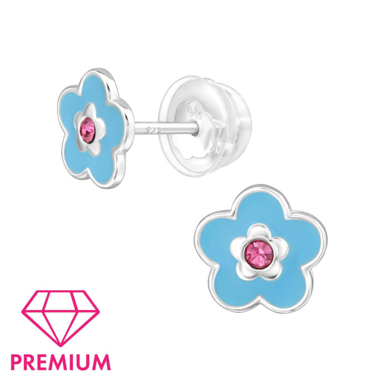 Blumen Kinder Premium Ohrringe 925 Silber IN UNSEREM Hundeshop günstig kaufen