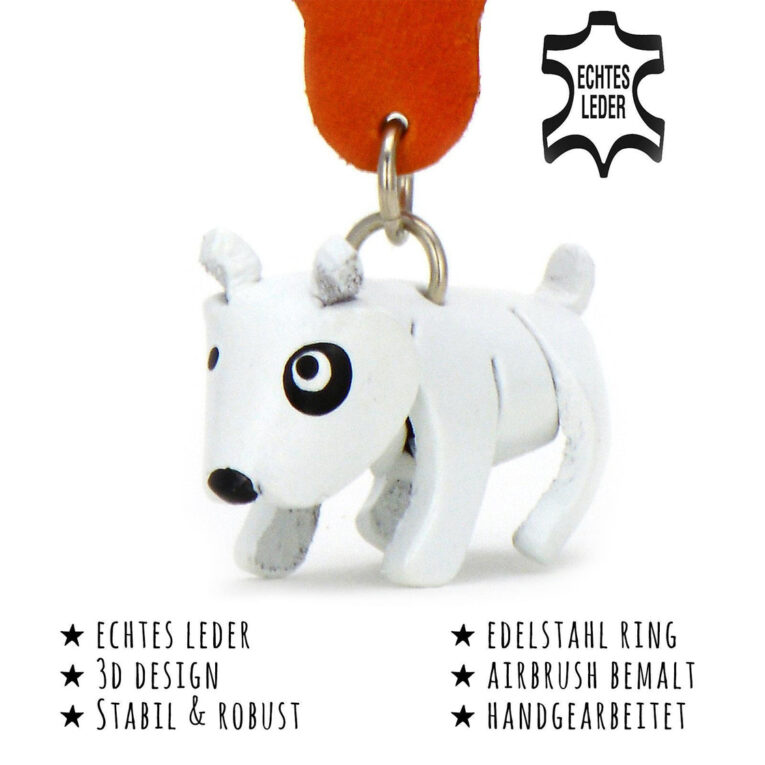Bullterrier Schl?sselanh?nger aus Leder IN UNSEREM Hundeshop günstig kaufen