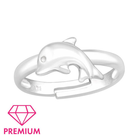 Delfin Kinder Premium Ring 925 Silber - Gr??e 4