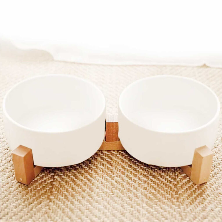 Doppel Hundenapf und Katzennapf aus Keramik wei? 2 x 400ml IN UNSEREM Hundeshop günstig kaufen