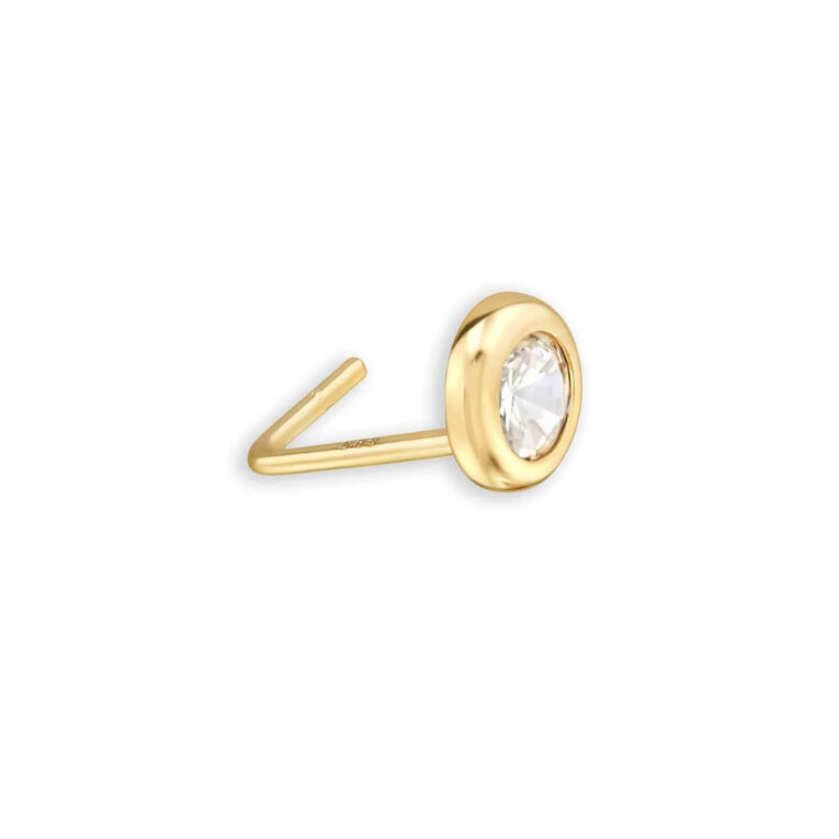 Edler 14K Gold Nasenstecker mit 3mm Zirkonia | Hochwertiger Nasenschmuck aus 585 Gold IN UNSEREM Hundeshop günstig kaufen