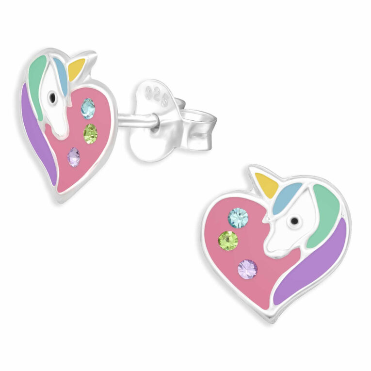 Einhorn Herz Ohrringe aus 925 Silber IN UNSEREM Hundeshop günstig kaufen