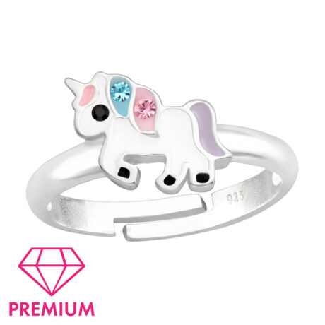 Einhorn Kinder Premium Ring 925 Silber - Gr??e 4