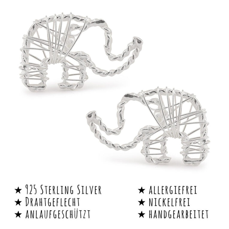 Elefanten Ohrringe aus 925 Silber IN UNSEREM Hundeshop günstig kaufen