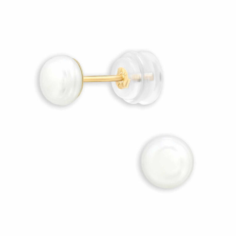 Elegante 14K Gold Ohrstecker mit 5mm S??wasserperlen | Feiner 585 Goldschmuck f?r Damen IN UNSEREM Hundeshop günstig kaufen