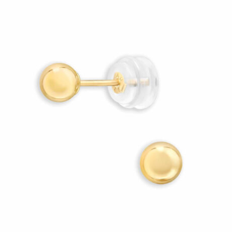 Elegante 4mm 14k Gold Ohrstecker | Hochwertiger Goldschmuck f?r Damen